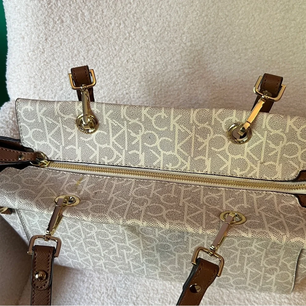 Calvin Klein Sonoma Satchel Crossbody Bag Adjustable Strap Shoulder bag Khaki